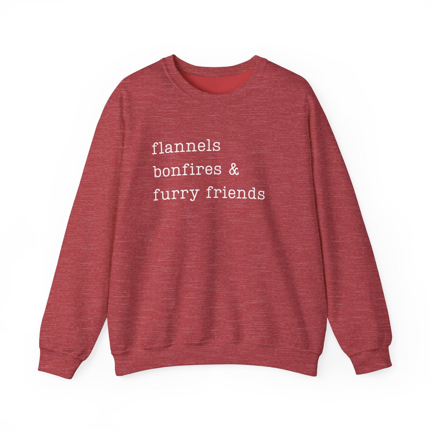 Flannels, bonfires & furry friends Sweatshirt