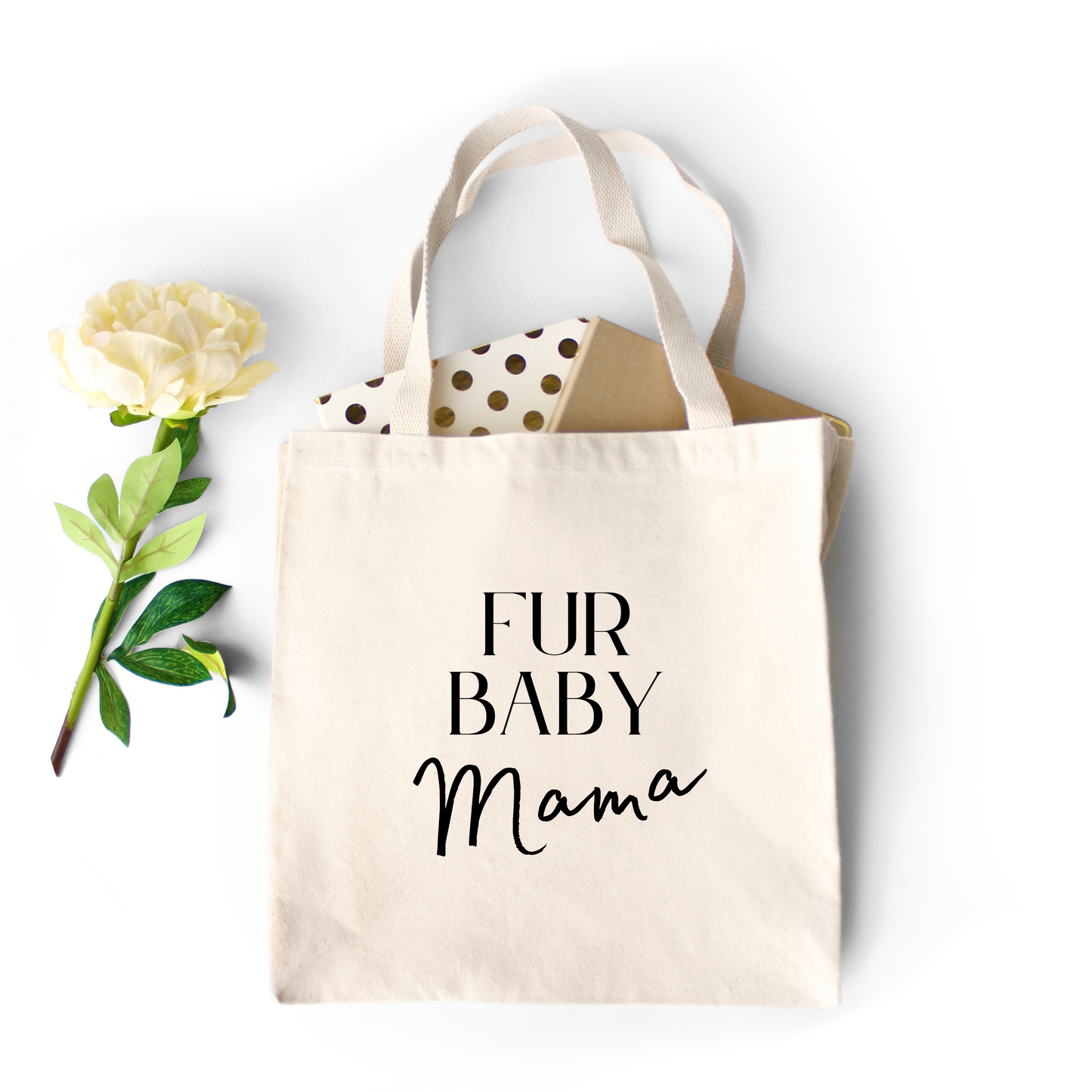fur baby mama dog tote bag
