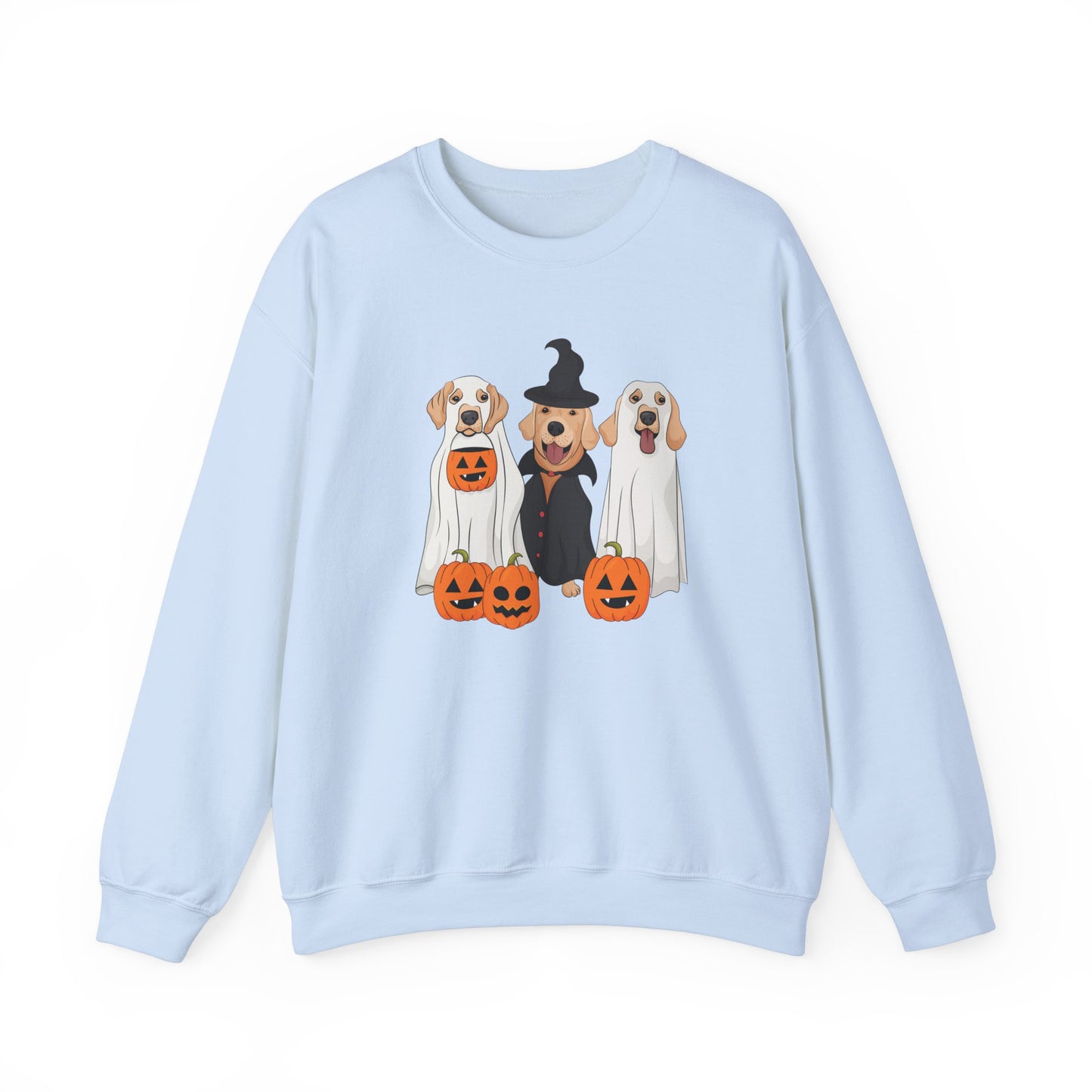 Halloween Dog Ghosts & a Cute Witch Sweatshirt