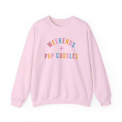 Weekends & Pup Cuddles Dog Lover Sweatshirt