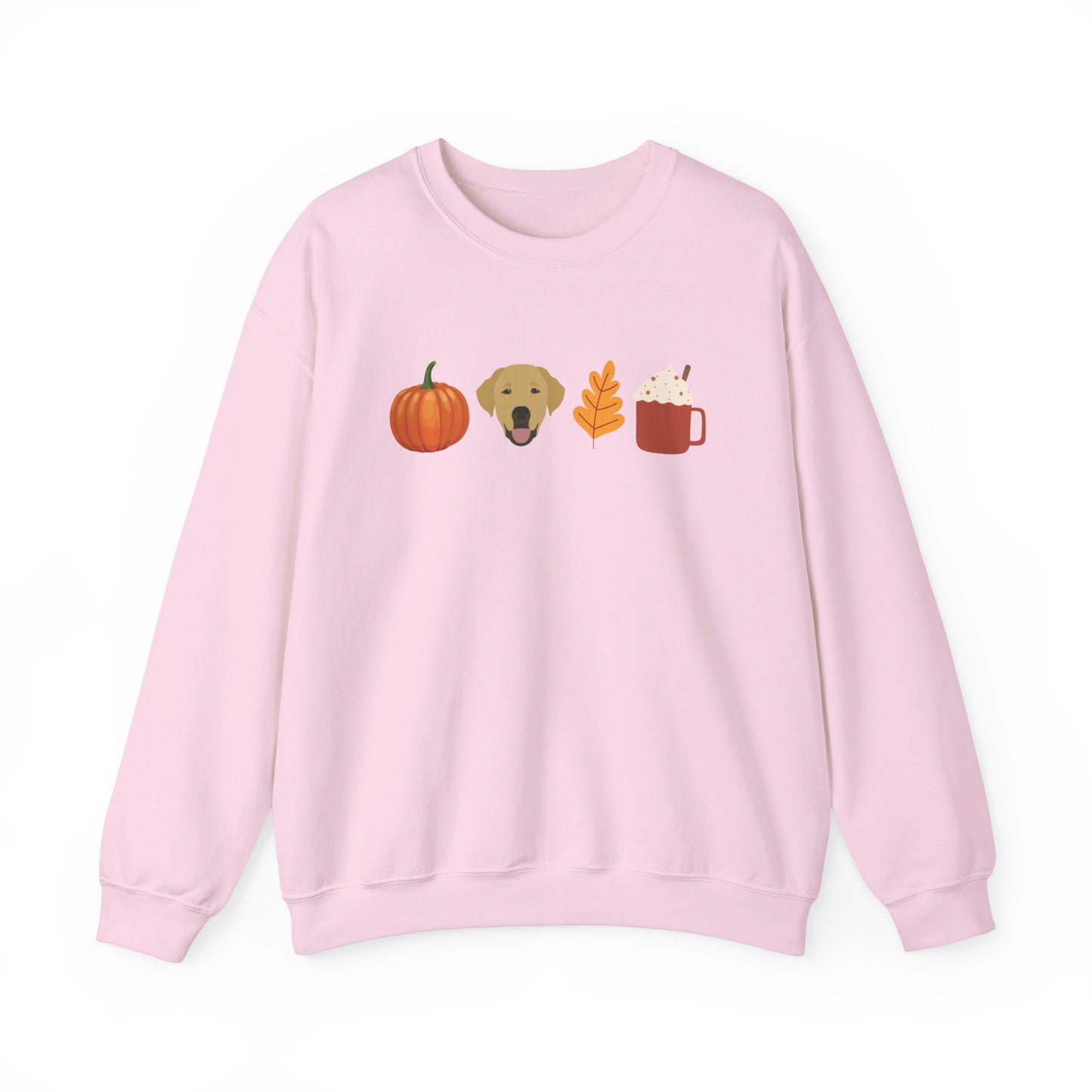 Fall pumpkin, lab, leaf & latte illustration Sweatshirt