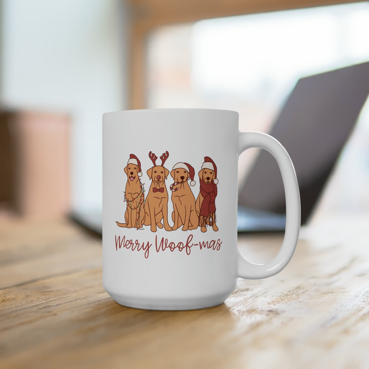 Merry Woofmas Cute Labrador Christmas Dog Mug