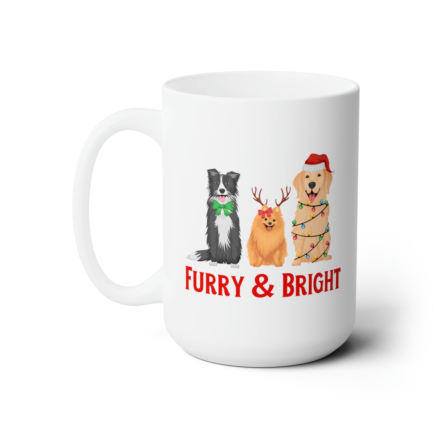 Furry & Bright Christmas Dog Coffee Mug