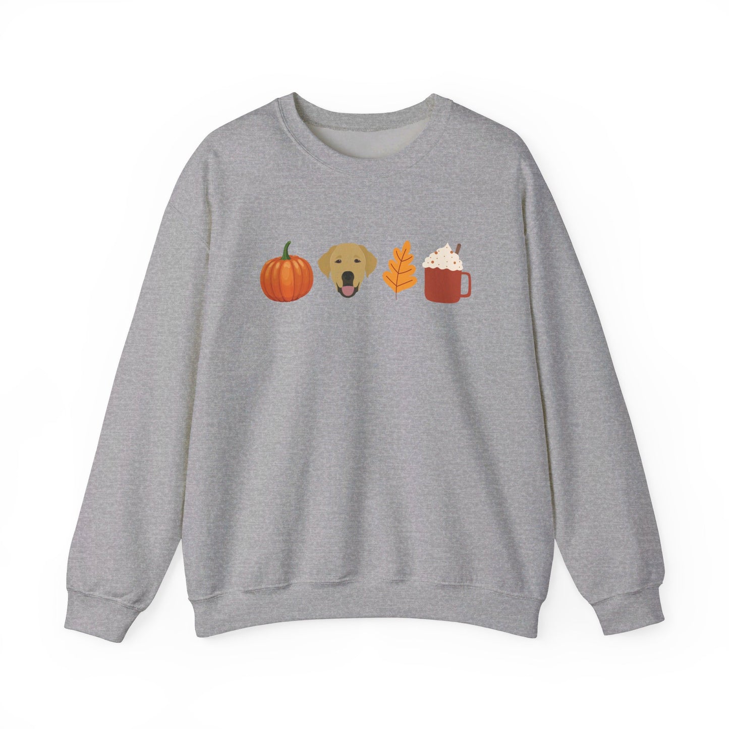 Fall pumpkin, lab, leaf & latte illustration Sweatshirt