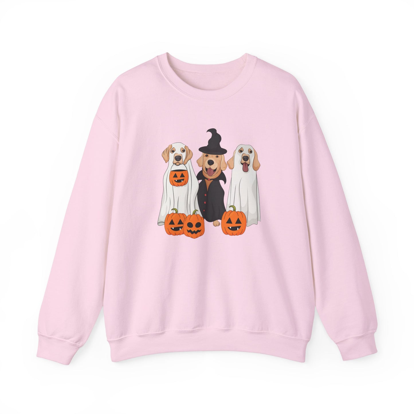 Halloween Dog Ghosts & a Cute Witch Sweatshirt