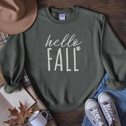 Hello Fall Paw (white) Sweatshirt