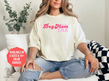 In my Dog Mom Era T-shirt in red