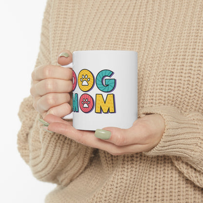 Colorful Dog Mom mug, 11oz