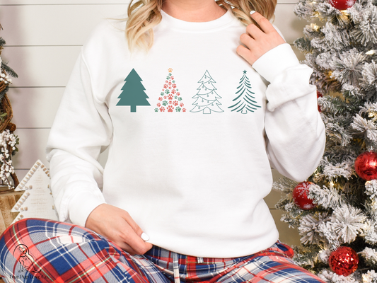 Christmas Tree Doggie Paw Sweatshirt