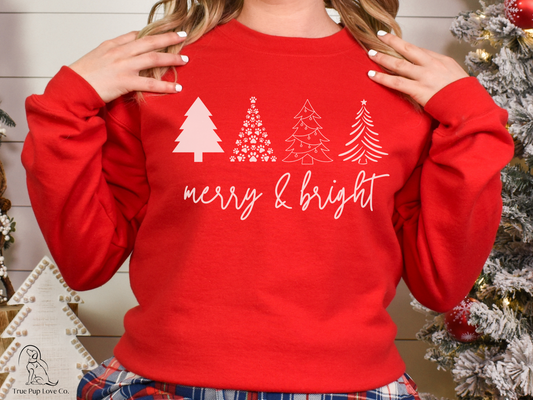 Christmas Tree Merry & Bright Sweatshirt