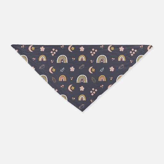 Rainbow Moon Flowers Dog bandana